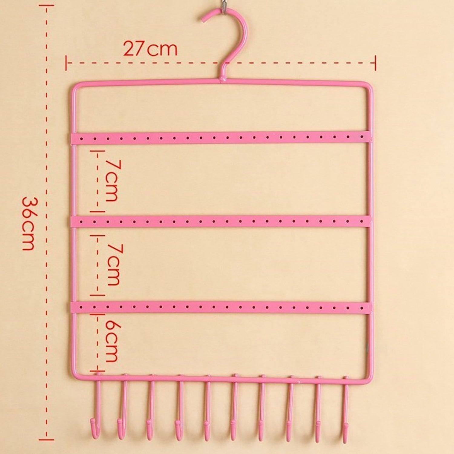 0594 Lightweight & Wall Mounted Earrings Organizer/HANGER for Tangle Free Hanging for Women, 66 Holes - 10 Hooks (metal) DeoDap 0594 Lightweight & Wall Mounted Earrings Organizer/HANGER for Tangle Free Hanging for Women, 66 Holes - 10 Hooks (metal) DeoDap